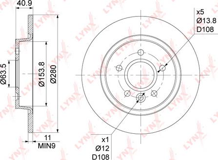 LYNXauto BN-1021 - Brake Disc autospares.lv