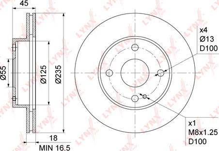 LYNXauto BN-1070 - Brake Disc autospares.lv