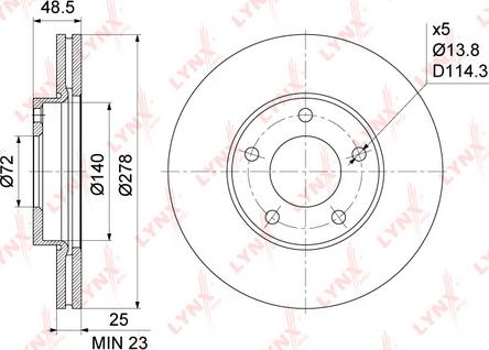 LYNXauto BN-1071 - Brake Disc autospares.lv