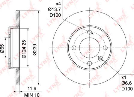 LYNXauto BN-1191 - Brake Disc autospares.lv