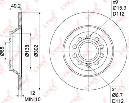 LYNXauto BN-1192 - Brake Disc autospares.lv