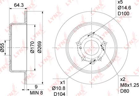 LYNXauto BN-1149 - Brake Disc autospares.lv