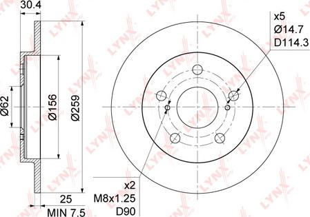 LYNXauto BN-1146 - Brake Disc autospares.lv