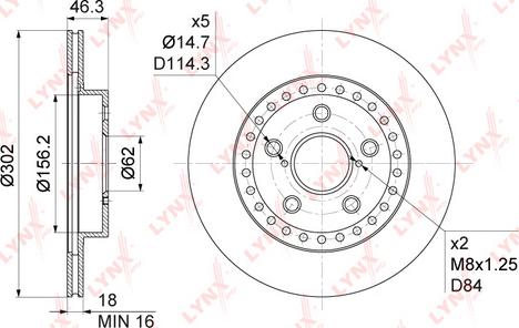 LYNXauto BN-1159 - Brake Disc autospares.lv