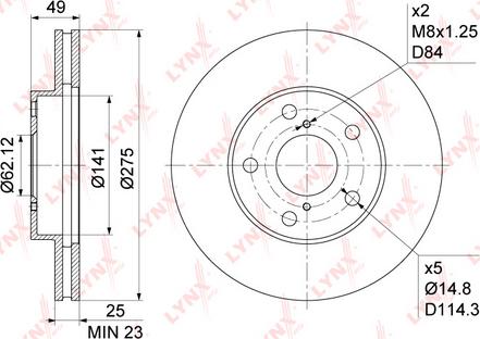 LYNXauto BN-1160 - Brake Disc autospares.lv