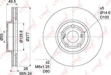 LYNXauto BN-1168 - Brake Disc autospares.lv