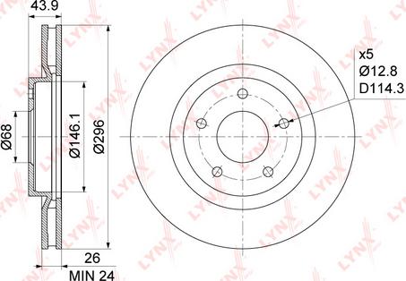 LYNXauto BN-1112 - Brake Disc autospares.lv