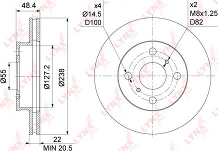 LYNXauto BN-1180 - Brake Disc autospares.lv