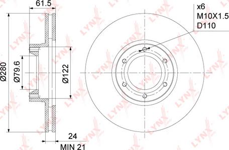 LYNXauto BN-1125 - Brake Disc autospares.lv