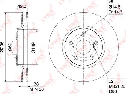 LYNXauto BN-1179 - Brake Disc autospares.lv