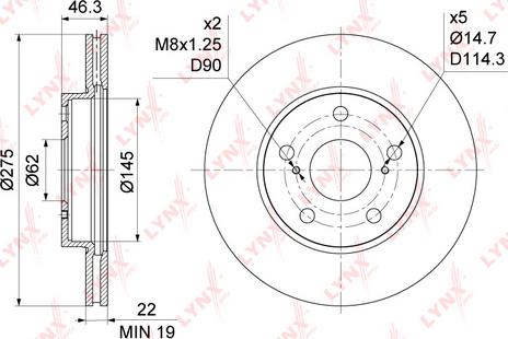 LYNXauto BN-1171 - Brake Disc autospares.lv