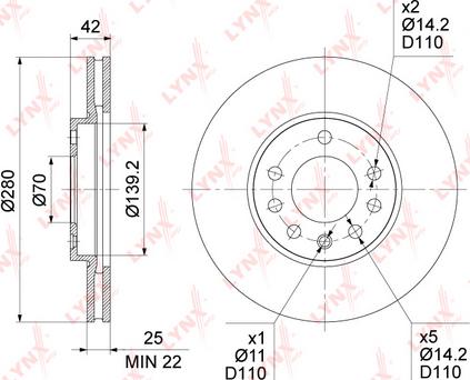 LYNXauto BN-1837 - Brake Disc autospares.lv