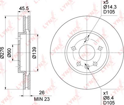 LYNXauto BN-1348 - Brake Disc autospares.lv