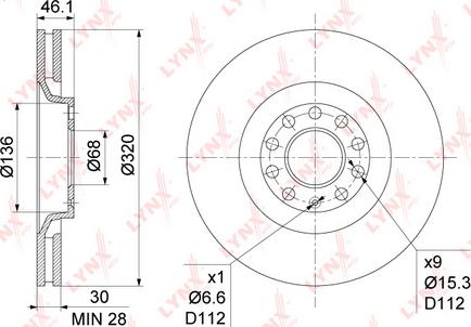 LYNXauto BN-1209 - Brake Disc autospares.lv