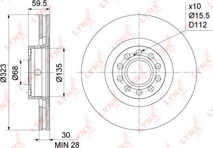 LYNXauto BN-1208 - Brake Disc autospares.lv