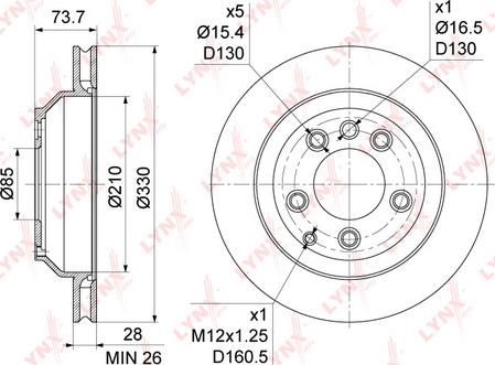 LYNXauto BN-1210 - Brake Disc autospares.lv