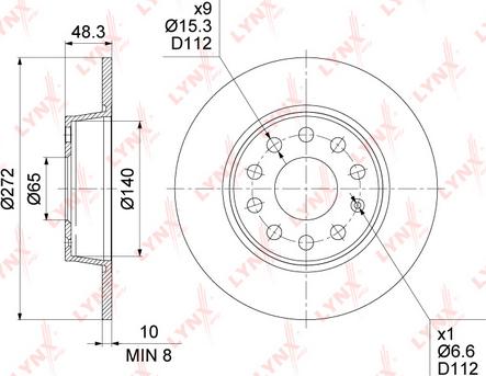 LYNXauto BN-1235 - Brake Disc autospares.lv