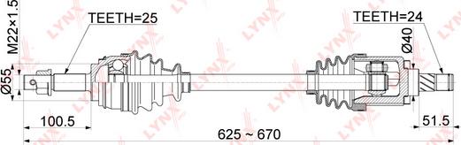 LYNXauto CD-1091 - Drive Shaft autospares.lv