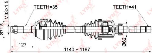 LYNXauto CD-1046 - Drive Shaft autospares.lv