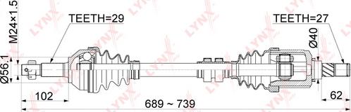 LYNXauto CD-1102 - Drive Shaft autospares.lv