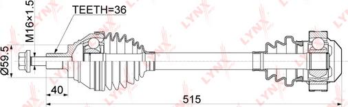 LYNXauto CD-1134 - Drive Shaft autospares.lv