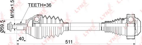 LYNXauto CD-1138 - Drive Shaft autospares.lv