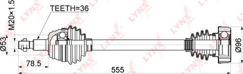 LYNXauto CD-1225 - Drive Shaft autospares.lv