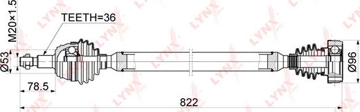 LYNXauto CD-1220 - Drive Shaft autospares.lv