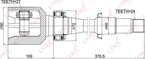 LYNXauto CI-3722 - Joint Kit, drive shaft autospares.lv