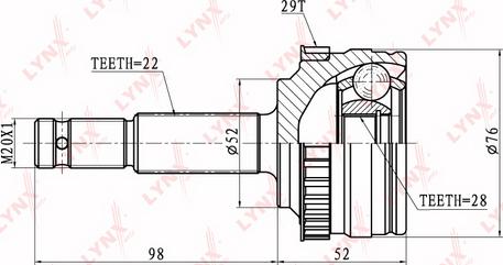 LYNXauto CO-5907A - Joint Kit, drive shaft autospares.lv