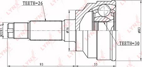 LYNXauto CO-5114 - Joint Kit, drive shaft autospares.lv