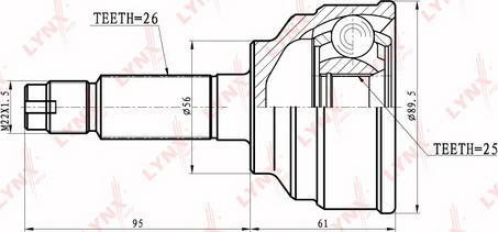 LYNXauto CO-5116 - Joint Kit, drive shaft autospares.lv