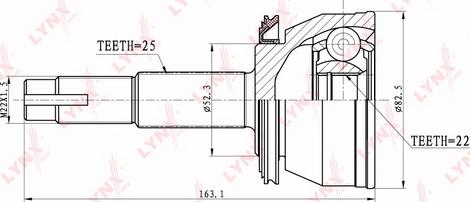 LYNXauto CO-5708 - Joint Kit, drive shaft autospares.lv