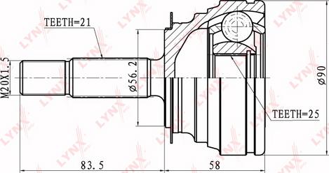 LYNXauto CO-6308 - Joint Kit, drive shaft autospares.lv