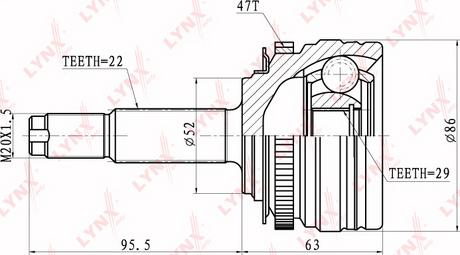 LYNXauto CO-1815A - Joint Kit, drive shaft autospares.lv