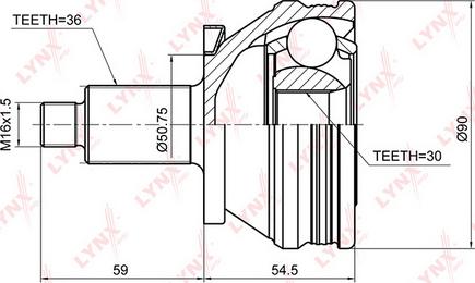 LYNXauto CO-1225 - Joint Kit, drive shaft autospares.lv