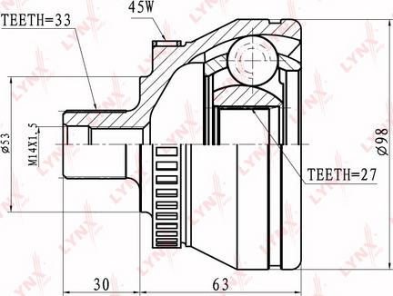 LYNXauto CO-1222A - Joint Kit, drive shaft autospares.lv