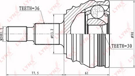 LYNXauto CO-8002 - Joint Kit, drive shaft autospares.lv