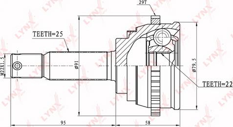 LYNXauto CO-3604A - Joint Kit, drive shaft autospares.lv