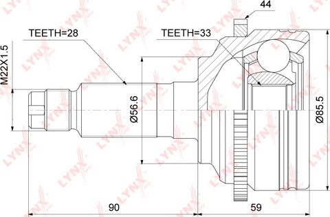 LYNXauto CO-3687A - Joint Kit, drive shaft autospares.lv