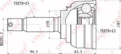 LYNXauto CO-3629 - Joint Kit, drive shaft autospares.lv