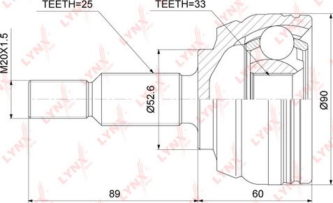 LYNXauto CO-3845 - Joint Kit, drive shaft autospares.lv