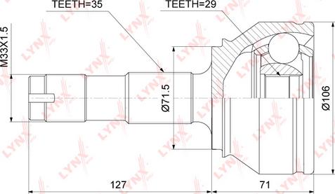 LYNXauto CO-3843 - Joint Kit, drive shaft autospares.lv