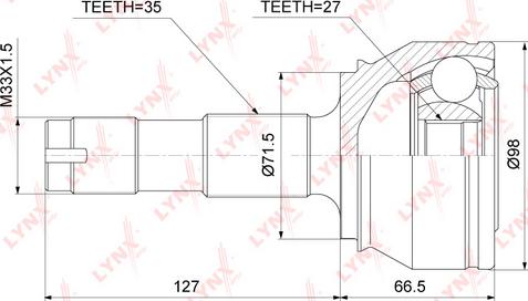 LYNXauto CO-3842 - Joint Kit, drive shaft autospares.lv