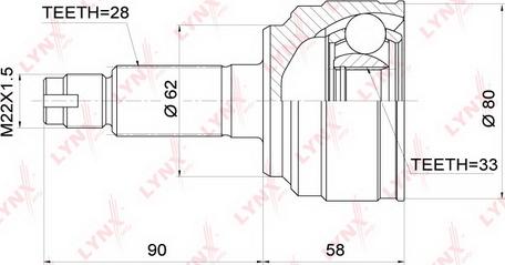 LYNXauto CO-3700 - Joint Kit, drive shaft autospares.lv