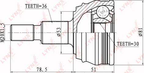 LYNXauto CO-2800 - Joint Kit, drive shaft autospares.lv