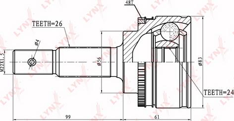 LYNXauto CO-7504A - Joint Kit, drive shaft autospares.lv