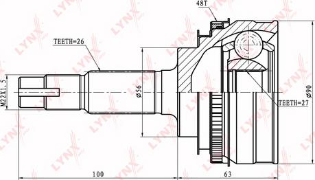 LYNXauto CO-7511A - Joint Kit, drive shaft autospares.lv