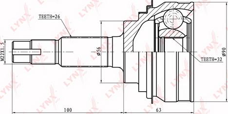 LYNXauto CO-7538 - Joint Kit, drive shaft autospares.lv