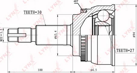 LYNXauto CO-7524A - Joint Kit, drive shaft autospares.lv